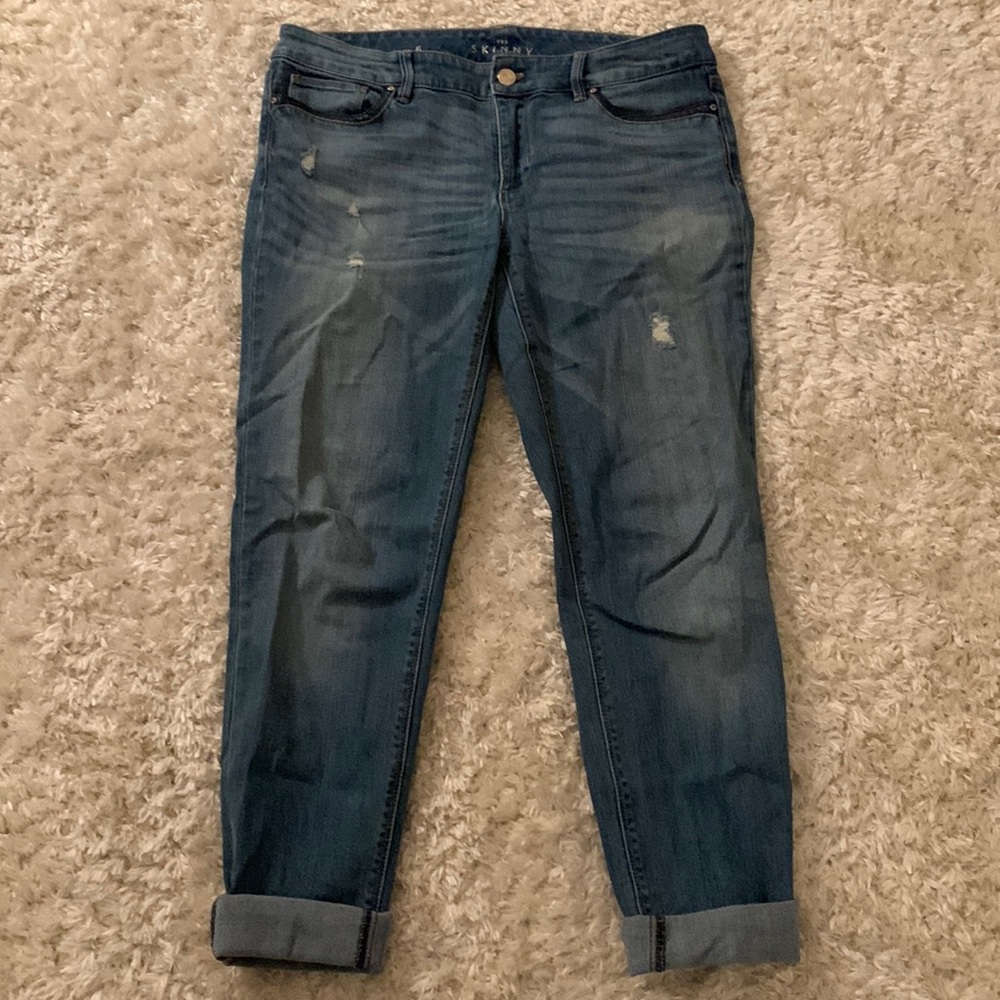 White House Black Market Women's Skinny Jeans - Medium Blue Denim